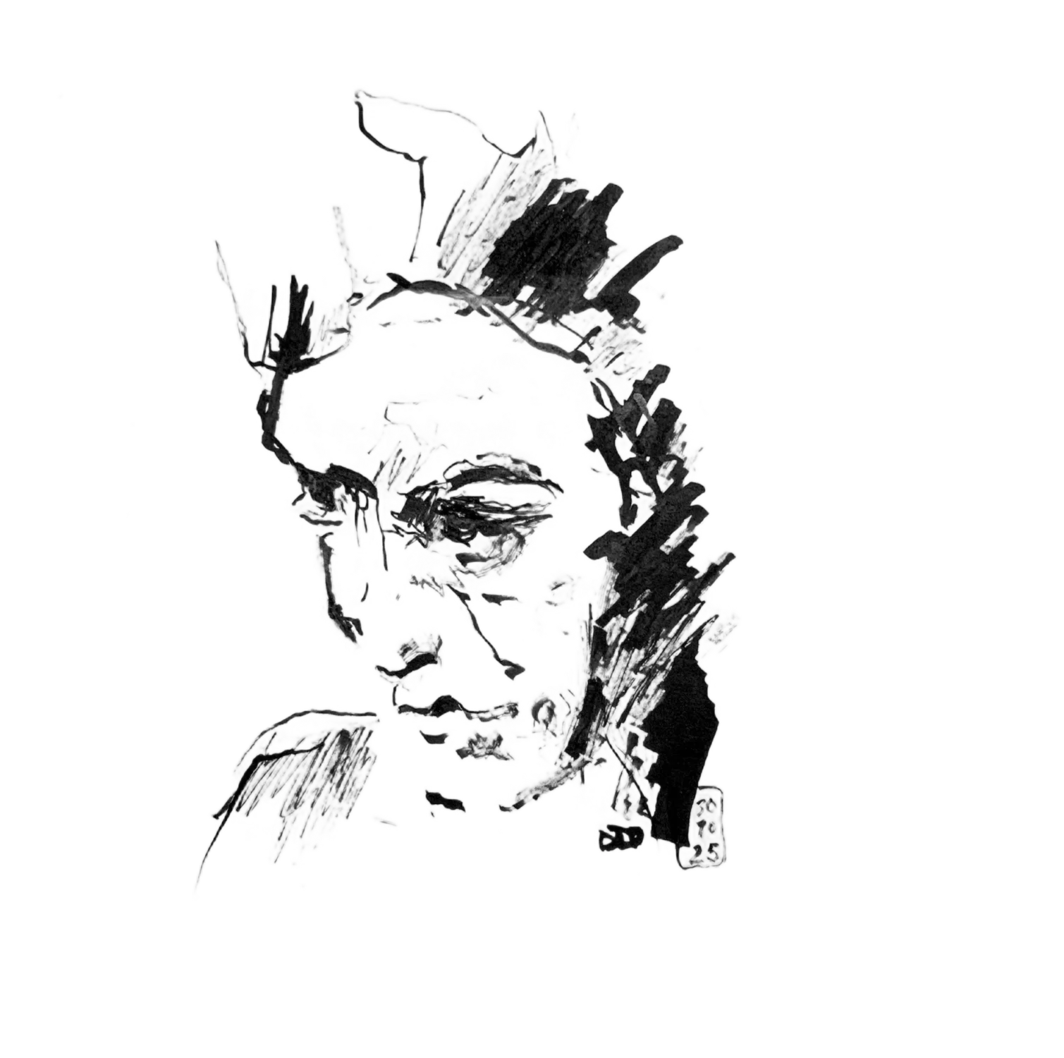 zeichnen kurse. mit tusche portrait zeichnen bern